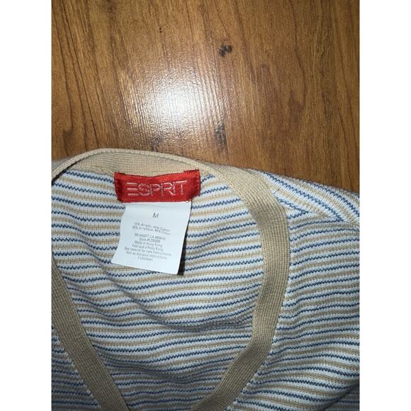 Esprit Women’s Pearl Snap Western Sweater Vest 90s y2k striped medium - Picture 3 of 4